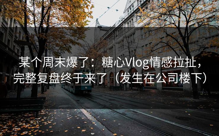某个周末爆了：糖心Vlog情感拉扯，完整复盘终于来了（发生在公司楼下）